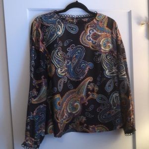 J. Crew Paisley Silk Blouse Size 12